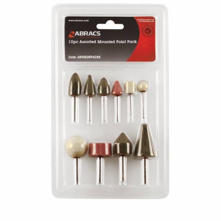 MOUNTED ABRASIVE POINTS - 10 PIECE SET