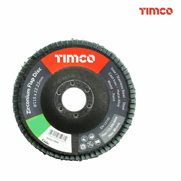 TIMCO ZIRCONIUM FLAP DISC 115MM PK.1