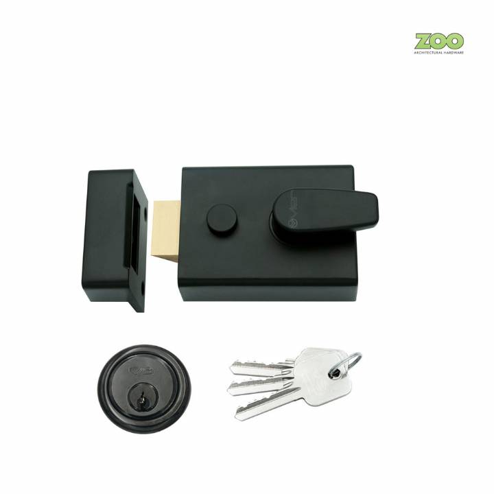 ZOO BROAD NIGHTLATCH BLACK 60MM