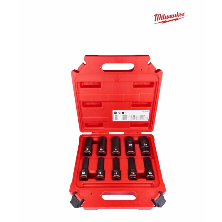 MILWAUKEE 1/2 INCH SHOCKWAVE DEEP SOCKET SET