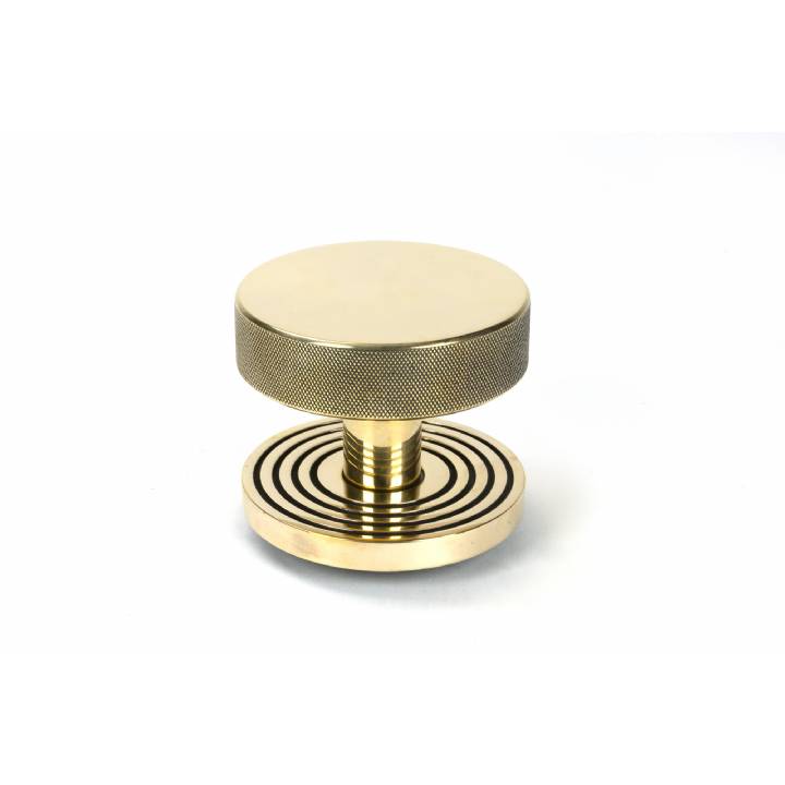 Aged Brass Brompton Centre Door Knob (Beehive)