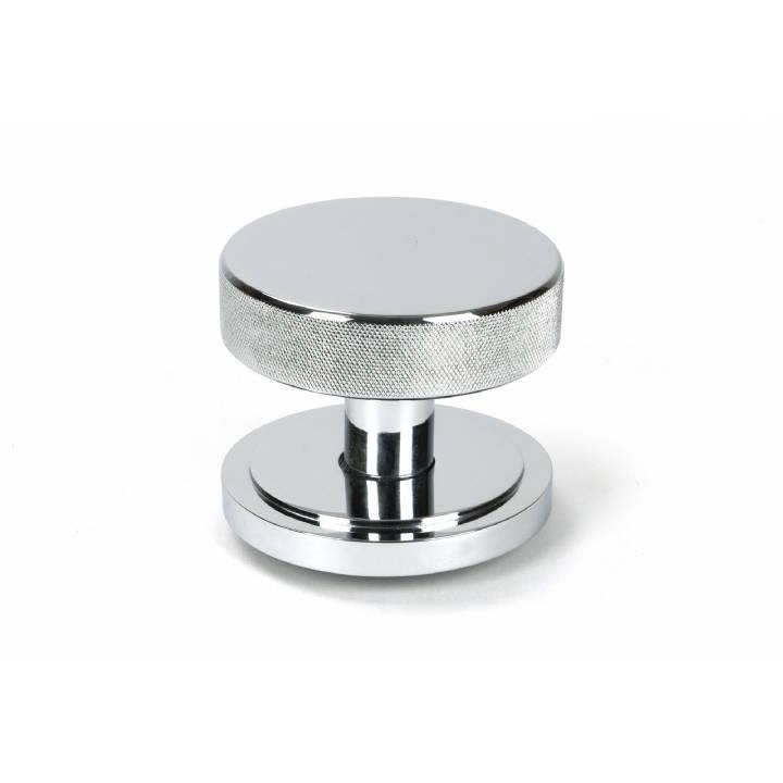 Polished Chrome Brompton Centre Door Knob (Art Deco)