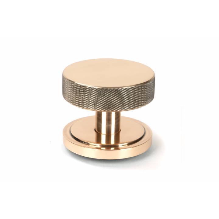 Polished Bronze Brompton Centre Door Knob (Art Deco)
