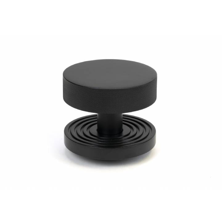 Matt Black Brompton Centre Door Knob (Beehive)