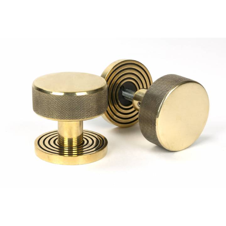 Aged Brass Brompton Mortice/Rim Knob Set (Beehive)