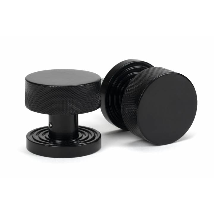 Black Brompton Mortice/Rim Knob Set (Beehive)