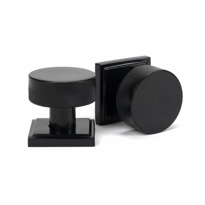 Black Brompton Mortice/Rim Knob Set (Square)