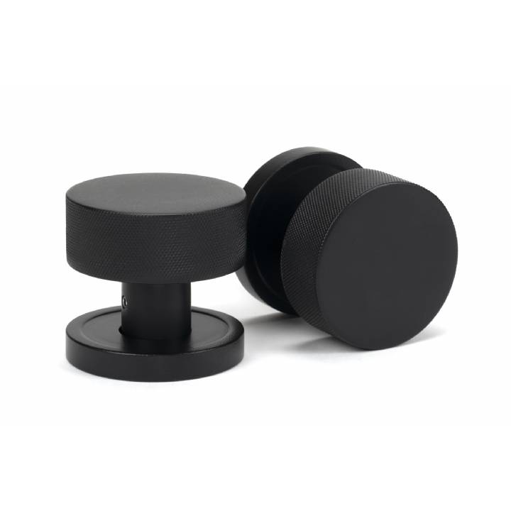 Matt Black Brompton Mortice/Rim Knob Set (Plain)