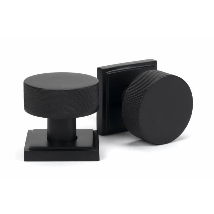 Matt Black Brompton Mortice/Rim Knob Set (Square)