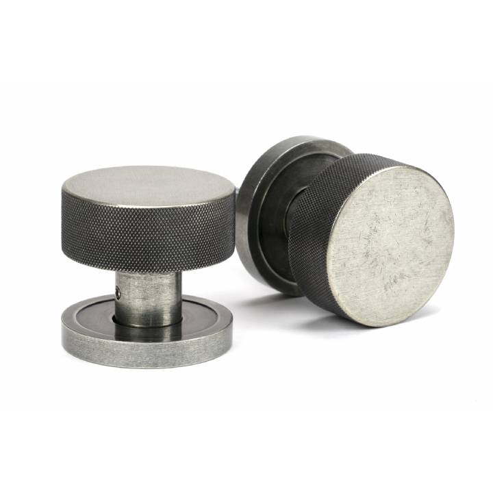 Pewter Brompton Mortice/Rim Knob Set (Plain)