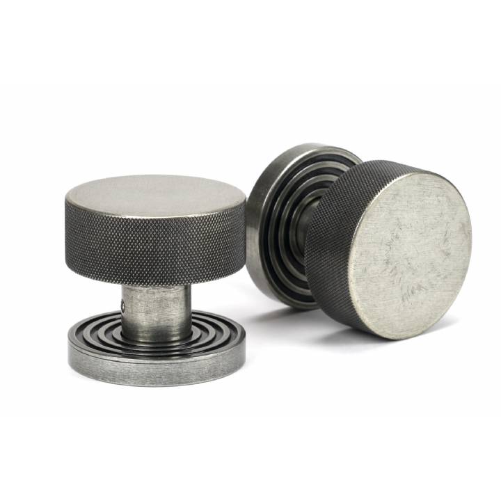 Pewter Brompton Mortice/Rim Knob Set (Beehive)