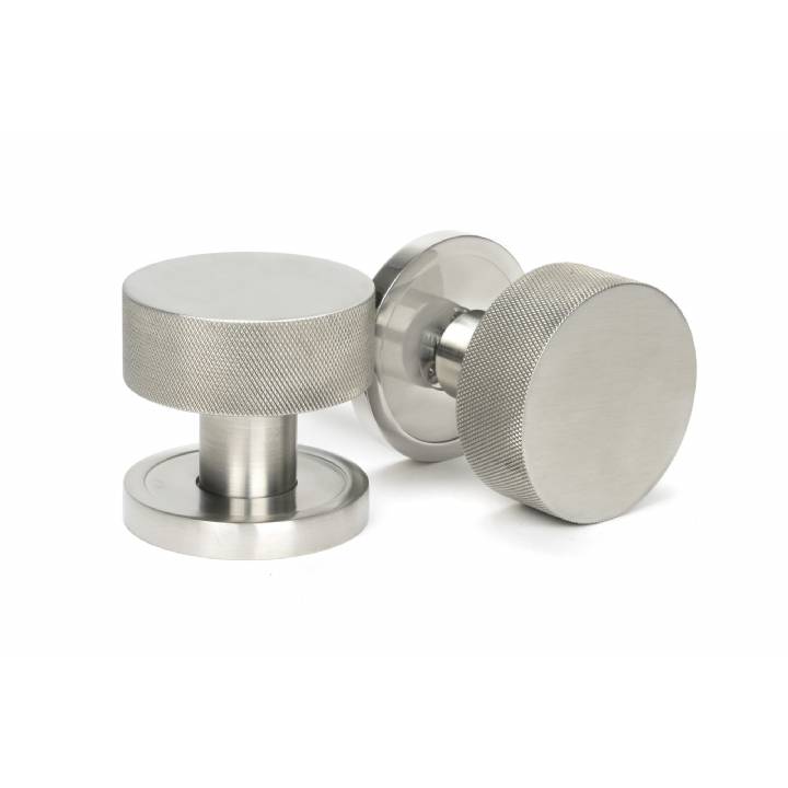 Satin Marine SS (316) Brompton Mortice/Rim Knob Set (Plain)