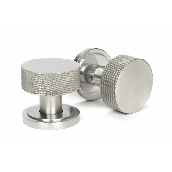 Satin Marine SS (316) Brompton Mortice/Rim Knob Set (Art Deco)