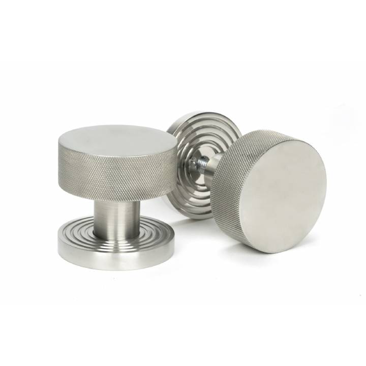 Satin Marine SS (316) Brompton Mortice/Rim Knob Set (Beehive)