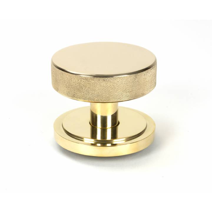 Polished Brass Brompton Centre Door Knob (Art Deco)