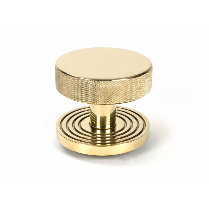 Polished Brass Brompton Centre Door Knob (Beehive)