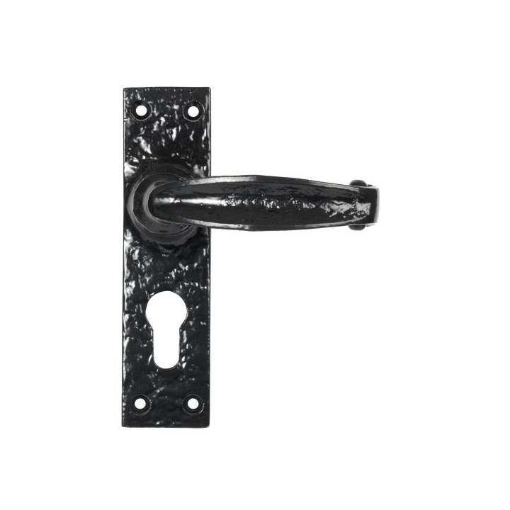 Black Lever Euro Lock Set