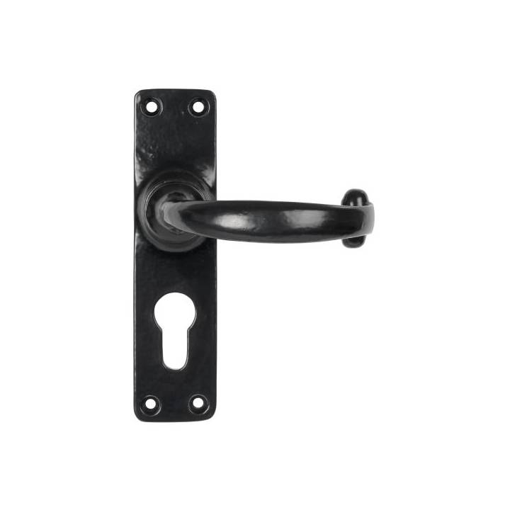 Black MF Lever Euro Lock Set