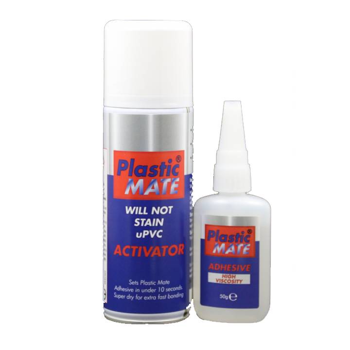 PLASTIC MATE TWIN PACK GLUE & AEROSOL