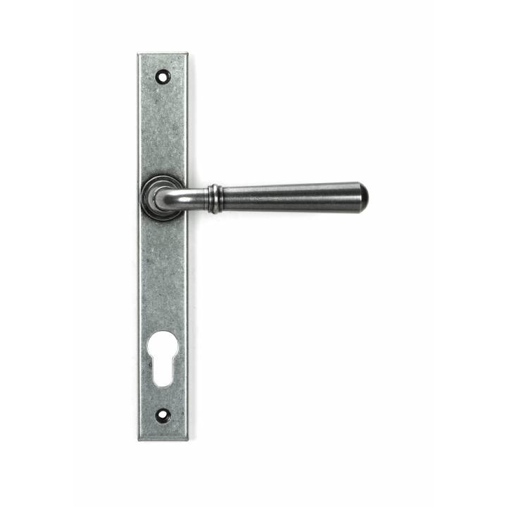 Pewter Newbury Slimline Lever Espag. Lock Set