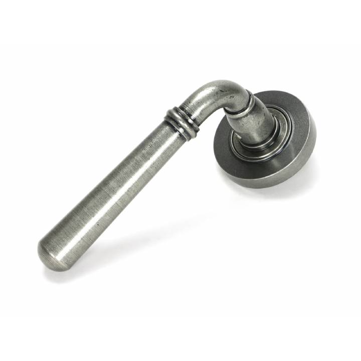 Pewter Newbury Lever on Rose Set (Plain)