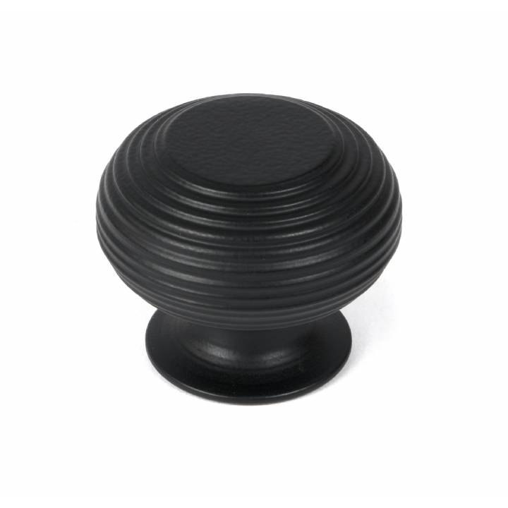 Matt Black Beehive Cabinet Knob 40mm