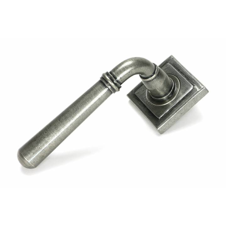 Pewter Newbury Lever on Rose Set (Square)