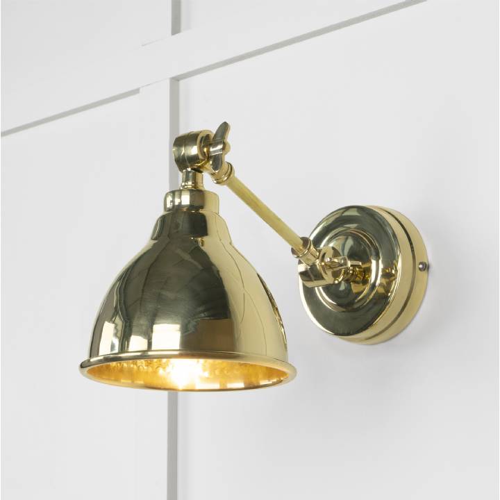 Hammered Brass Brindley Wall Light