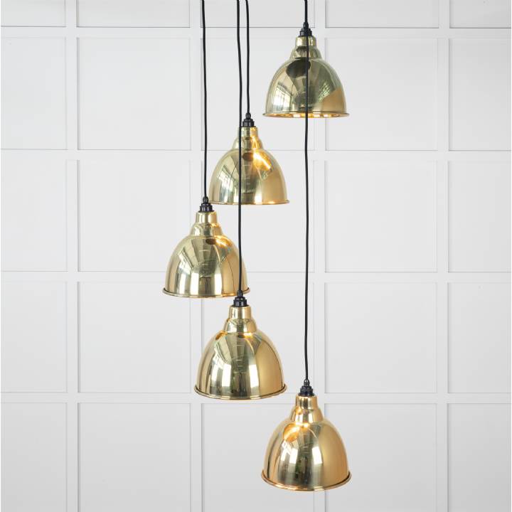 Smooth Brass Brindley Cluster Pendant