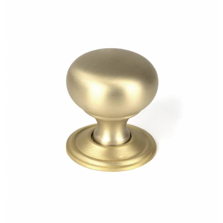 Satin Brass Mushroom Cabinet Knob 32mm