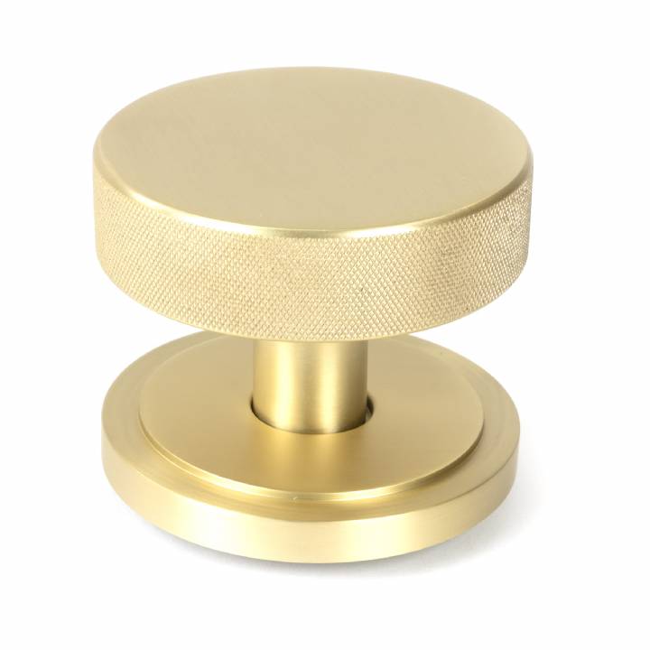 Satin Brass Brompton Centre Door Knob (Art Deco)