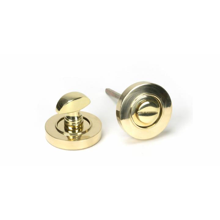 Polished Brass Round Thumbturn Set (Plain)