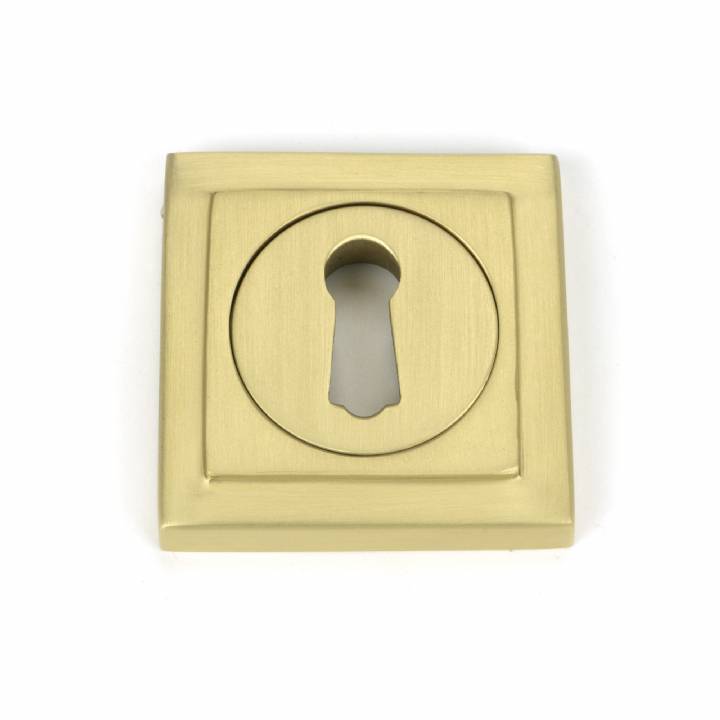 Satin Brass Round Escutcheon (Square)