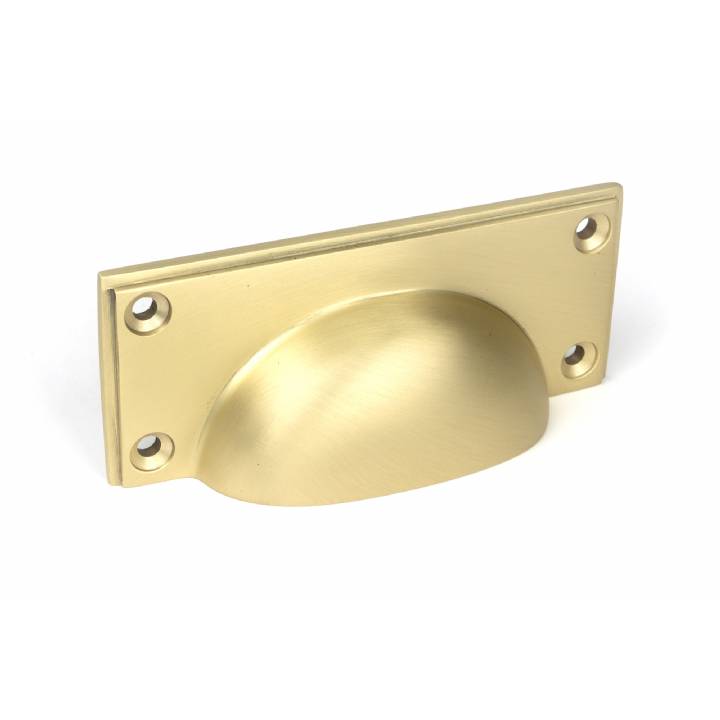 Satin Brass Art Deco Drawer Pull