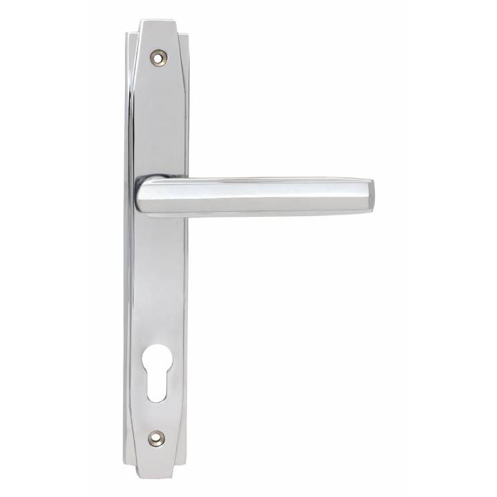 Polished Chrome Art Deco Slimline Lever Espag. Lock Set