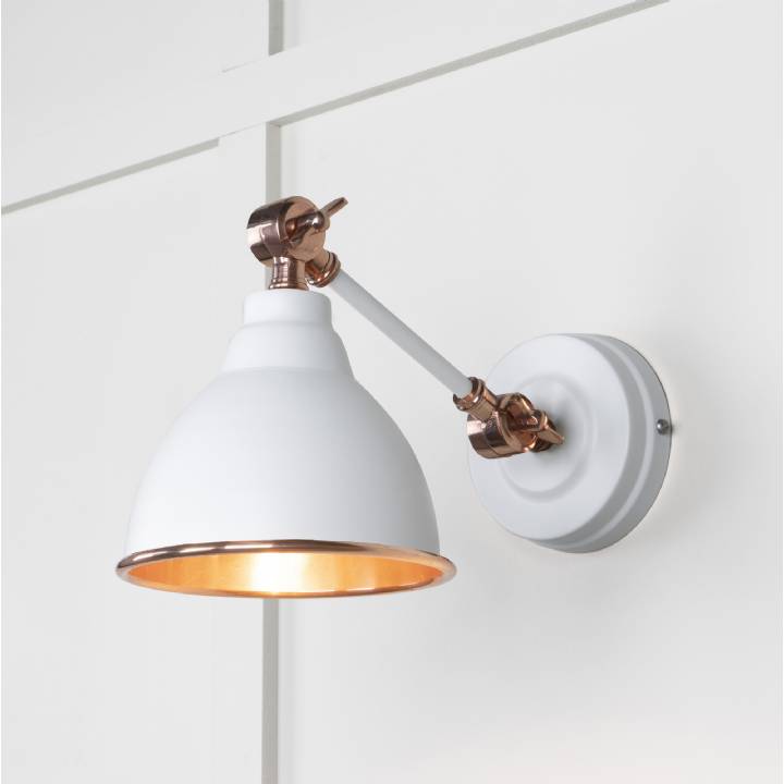 Smooth Copper Brindley Wall Light in Flock