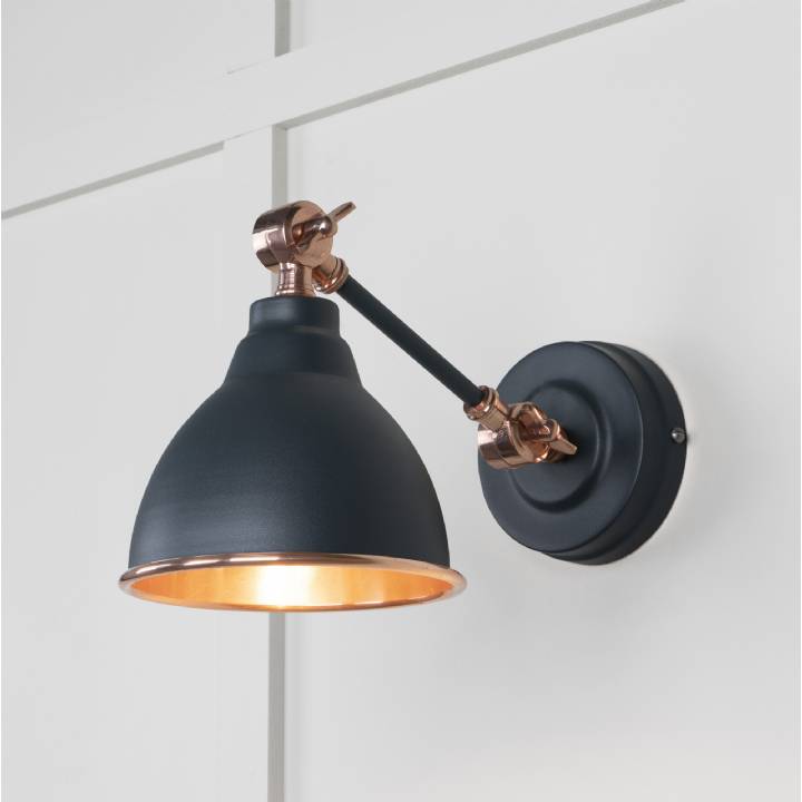 Smooth Copper Brindley Wall Light in Soot