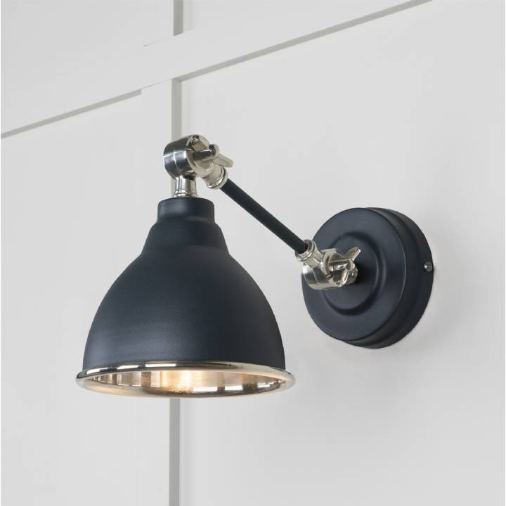 Smooth Nickel Brindley Wall Light in Soot