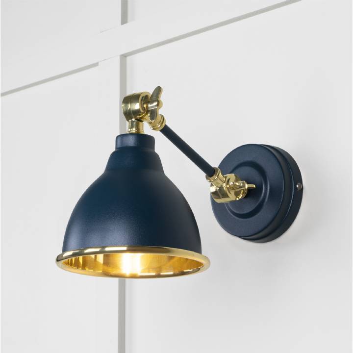 Smooth Brass Brindley Wall Light in Dusk