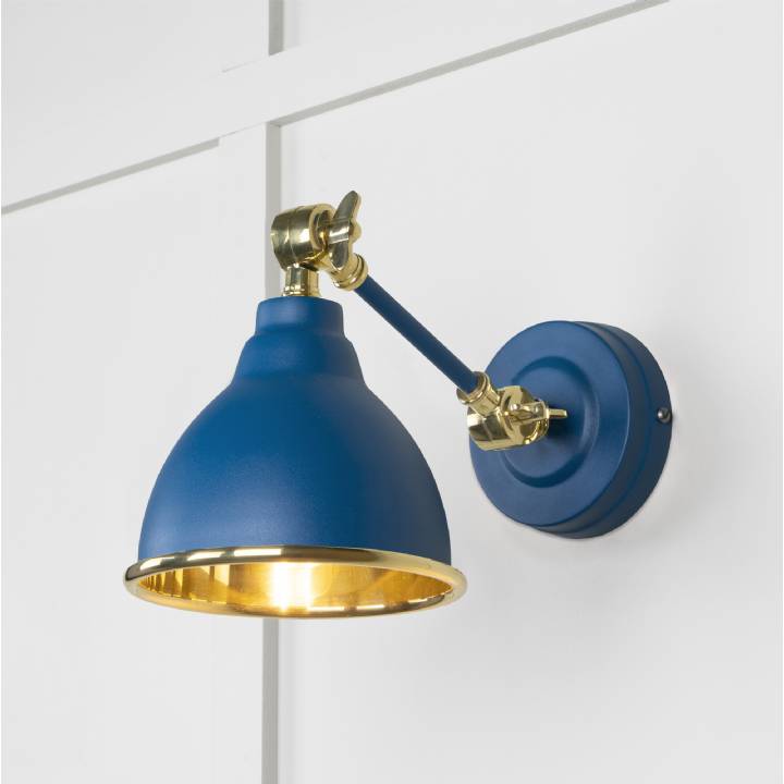 Smooth Brass Brindley Wall Light in Upstream