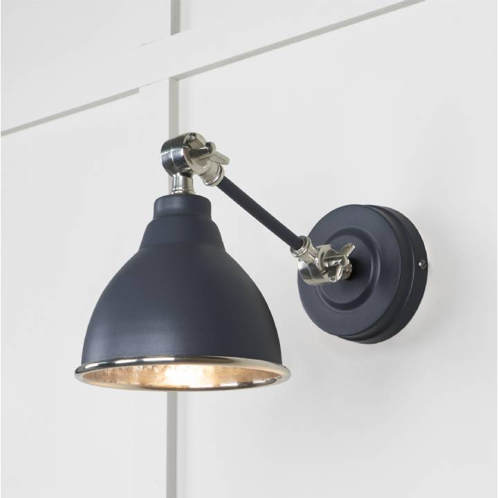 Hammered Nickel Brindley Wall Light in Slate