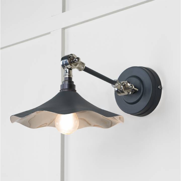 Smooth Nickel Flora Wall Light in Soot