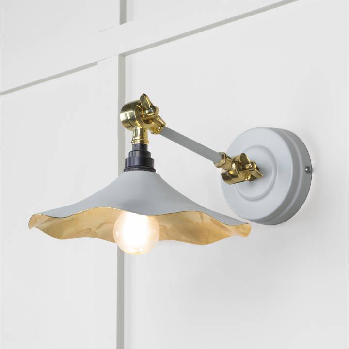 Smooth Brass Flora Wall Light in Birch