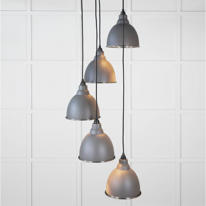 Smooth Nickel Brindley Cluster Pendant in Bluff