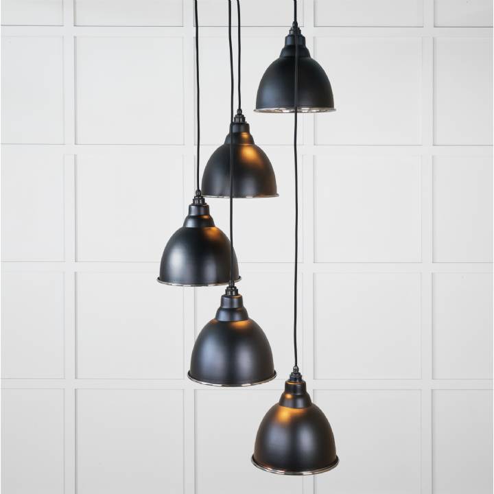 Smooth Nickel Brindley Cluster Pendant in Elan Black