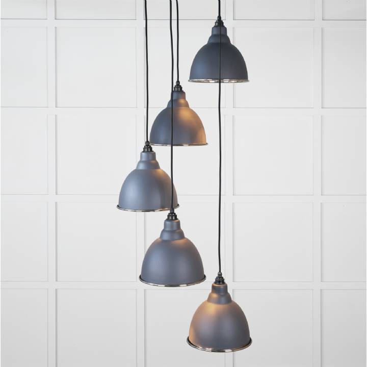 Smooth Nickel Brindley Cluster Pendant in Slate