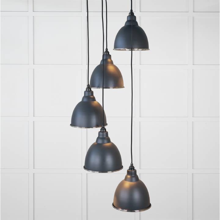 Smooth Nickel Brindley Cluster Pendant in Soot