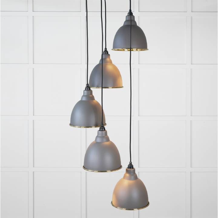 Smooth Brass Brindley Cluster Pendant in Bluff