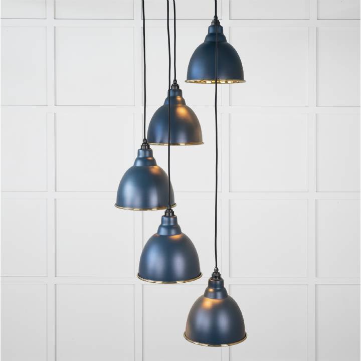 Smooth Brass Brindley Cluster Pendant in Dusk