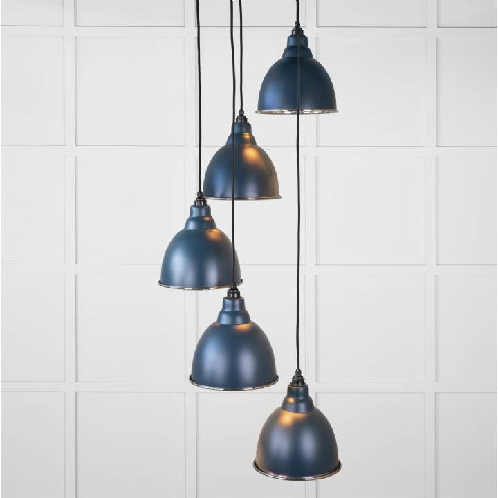 Hammered Nickel Brindley Cluster Pendant in Dusk